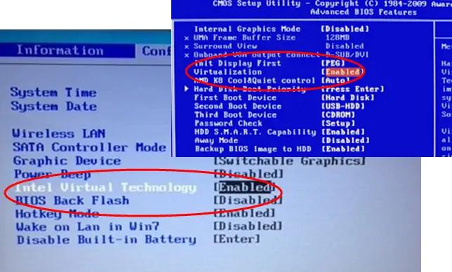 BIOS virtualization setting example 7